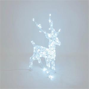 RENNA NATALIZIA LUMINOSA 3D 65CM - 80 LED - LUCE BIANCO FREDDO in Natale