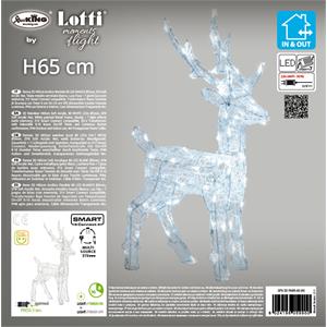 RENNA NATALIZIA LUMINOSA 3D 65CM - 80 LED - LUCE BIANCO FREDDO in Natale