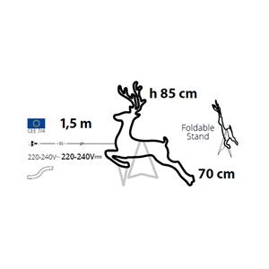 RENNA NATALIZIA LUMINOSA GALOPPANTE 2D - C SMD NEON 480 LED H85CM in Natale