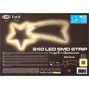 STELLA COMETA LUMINOSA - 80CM - 240 LED - BIANCO CALDO in Natale