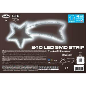 STELLA COMETA LUMINOSA - 80CM - 240 LED - BIANCO FREDDO in Natale