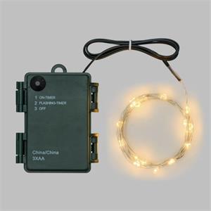 LUCI DI NATALE A BATTERIA 3xAA - CATENA LUMINOSA 4 MT BIANCO CALDO in Natale