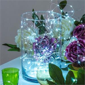 LUCI DI NATALE A BATTERIA 3xAA - CATENA LUMINOSA 4 MT BIANCO FREDDO in Natale