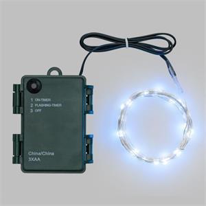 LUCI DI NATALE A BATTERIA 3xAA - CATENA LUMINOSA 4 MT BIANCO FREDDO in Natale