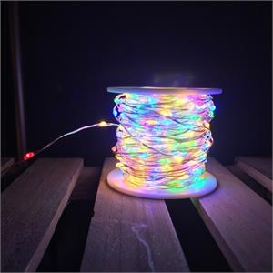 LUCI ALBERO DI NATALE - CATENA LUMINOSA 22,5 MT- 300 LED MULTICOLORE CON BOBINA in Natale