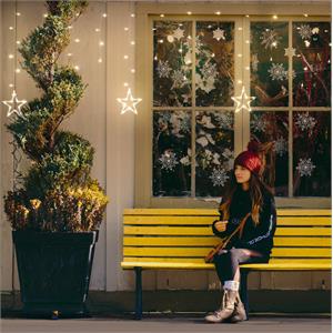 TENDA LUMINOSA - STELLE ICE LIGHT 150 LED - 4 MT - LUCE BIANCA CALDA in Natale