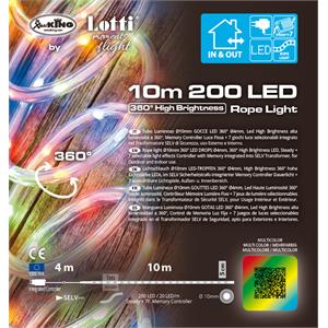 TUBO LUMINOSO LED MULTICOLORE 10 MT PNM 200 LED in Natale