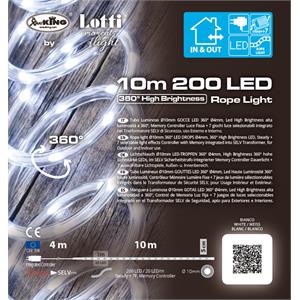 TUBO LUMINOSO LED BIANCO FREDDO 10 MT PNM 200 LED in Natale