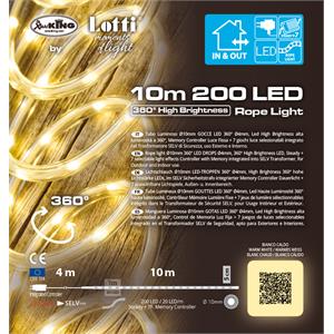 TUBO LUMINOSO LED BIANCO FREDDO 10 MT PNM 200 LED in Natale