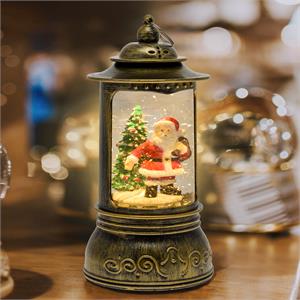 LANTERNA LED CON GLITTER ROTANTE BRUNITA H24 CM – MAGICA DECORAZIONE NATALIZIA in Natale