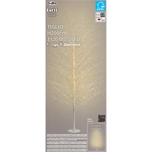 ALBERO LUMINOSO LED CON RAMI SECCHI - TIGLIO BIANCO - LED BIANCO CALDO - H200 CM 1120 MICROLED in Natale