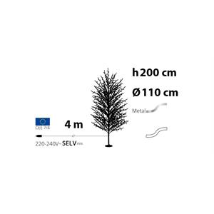 ALBERO LUMINOSO LED CON RAMI SECCHI - TIGLIO BIANCO - LED BIANCO CALDO - H200 CM 1120 MICROLED in Natale