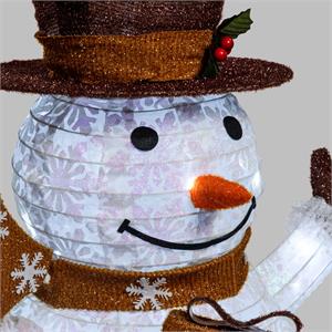 PUPAZZO DI NEVE LUMINOSO 3D H125 CM - RIPIEGABILE SALVASPAZIO - 120 LED SERIE FFB BIANCO in Natale