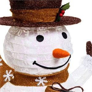 PUPAZZO DI NEVE LUMINOSO 3D H125 CM - RIPIEGABILE SALVASPAZIO - 120 LED SERIE FFB BIANCO in Natale