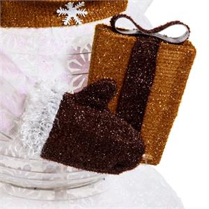 PUPAZZO DI NEVE LUMINOSO 3D H125 CM - RIPIEGABILE SALVASPAZIO - 120 LED SERIE FFB BIANCO in Natale