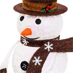 PUPAZZO DI NEVE LUMINOSO 3D H90 CM - RIPIEGABILE SALVASPAZIO - 90 LED SERIE FFB BIANCO in Natale