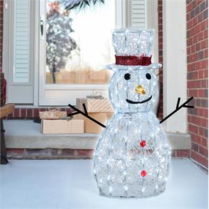 PUPAZZO DI NEVE LUMINOSO 3D H70CM 160 LED SERIE SFN in Natale