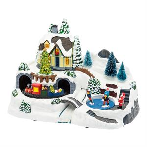 VILLAGGIO DI NATALE IN MOVIMENTO CON TRENINO, PATTINATORI E ALBERO DI NATALE - LUCI LED E MUSICHE in Natale