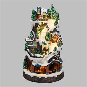 VILLAGGIO DI NATALE IN MOVIMENTO CON SCIATORI, TRENINO IN GALLERIA - LUCI LED E MUSICA in Natale