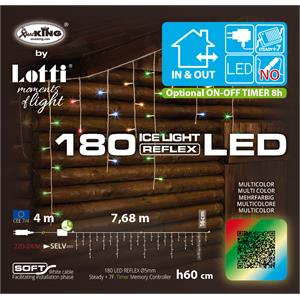 TENDA LUMINOSA WLED ICE LIGHT MULTICOLOR 768XH60 CM - 180 LED in Natale