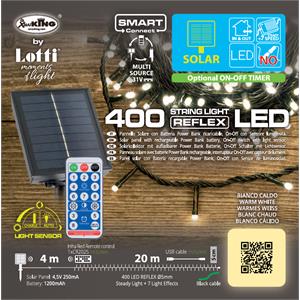 CATENA LUMINOSA SOLARE - SCP TL 400 LED BIANCO CALDO - 20 MT in Natale