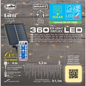 TENDA LUMINOSA SOLARE - ICE LIGHT SCP ILX - 360 LED - 5,2 X H1,1 MT in Natale