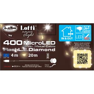 CATENA LUMINOSA 20M - 400 MICRO-LED - LUCE CALDA E FREDDA - CON BOBINA in Natale