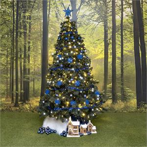 BOBINA LUCI LED PER ALBERI DI NATALE ESTERNO INTERNO 1000 MAXI LED BIANCO CALDO + FLASH FREDDO 100MT in Natale