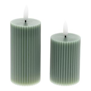 SET CANDELE NATALIZIE LOTTI VERDE MUSCHIO – 2 CANDELE LED A BATTERIA in Natale
