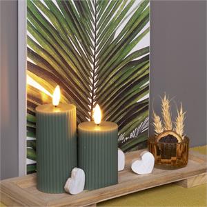 SET CANDELE NATALIZIE LOTTI VERDE MUSCHIO – 2 CANDELE LED A BATTERIA in Natale