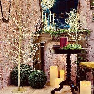 ALBERO LUMINOSO LED CON RAMI SECCHI - TIGLIO CHAMPAGNE - LED BIANCO CALDO - H170 CM 784 MICROLED in Natale
