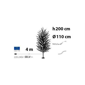 ALBERO LUMINOSO LED CON RAMI SECCHI - TIGLIO CHAMPAGNE - LED BIANCO CALDO - H200 CM 1120 MICROLED in Natale