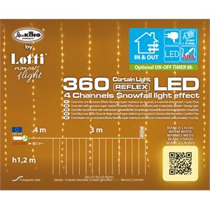 TENDA LUMINOSA SNOW LIGHT 360 LED 300xH120CM - BIANCO CALDO in Natale