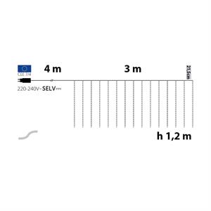 TENDA LUMINOSA SNOW LIGHT 360 LED 300xH120CM - BIANCO CALDO in Natale