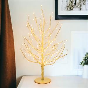 ALBERO DI NATALE CON LUCI LED MODERNO 45 CM 108 MICROLED TIGLIO CHAMPAGNE in Natale