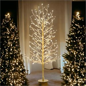 ALBERO LUMINOSO LED CON RAMI SECCHI - TIGLIO CHAMPAGNE - LED BIANCO CALDO - H120 CM 330 MICROLED in Natale