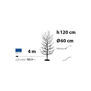 ALBERO LUMINOSO LED CON RAMI SECCHI - TIGLIO CHAMPAGNE - LED BIANCO CALDO - H120 CM 330 MICROLED in Natale
