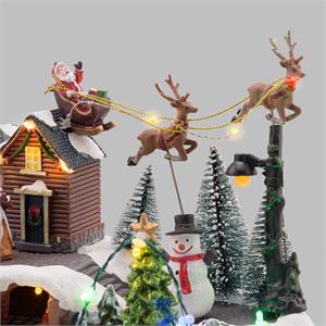 VILLAGGIO DI NATALE IN MOVIMENTO CON SLITTA VOLANTE E TRENINO ROTANTE - LUCI LED E MUSICHE in Natale