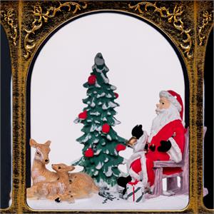 LANTERNA NATALIZIA A BATTERIA - ESAGONALE - BRUNITA - CON GLITTER - LED BIANCO CALDO in Natale