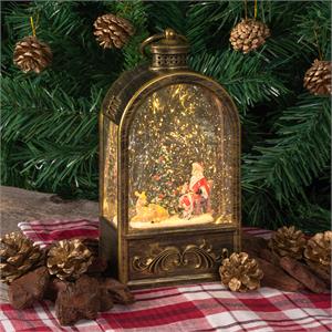 LANTERNA NATALIZIA A BATTERIA - ARC - BRUNITA - CON GLITTER - LED BIANCO CALDO in Natale