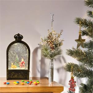 LANTERNA NATALIZIA A BATTERIA - ARC - BRUNITA - CON GLITTER - LED BIANCO CALDO in Natale