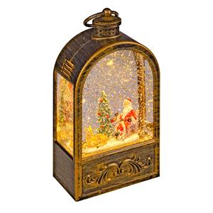 LANTERNA NATALIZIA A BATTERIA - ARC - BRUNITA - CON GLITTER - LED BIANCO CALDO in Natale