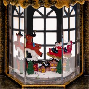 CASETTA NATALIZIA A BATTERIA - BRUNITA - CON GLITTER, MUSICA E LED BIANCO CALDO in Natale