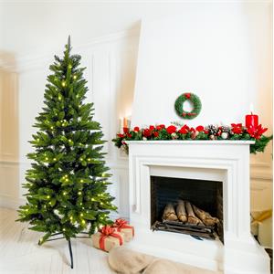 ALBERO DI NATALE CON LUCI INCORPORATE SLIM 180CM 300LED BIANCO CALDO LS in Natale