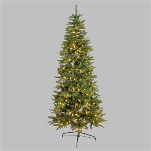 ALBERO DI NATALE CON LUCI INCORPORATE SLIM 210CM 400LED BIANCO CALDO LS in Natale