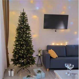 ALBERO DI NATALE CON LUCI INCORPORATE SLIM 210CM 400LED BIANCO CALDO LS in Natale