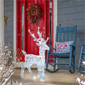 RENNA NATALIZIA LUMINOSA 3D 65CM - 80 DUAL LED - LUCE BIANCO CALDO + BIANCO in Natale