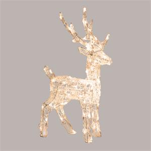 RENNA NATALIZIA LUMINOSA 3D 65CM - 80 DUAL LED - LUCE BIANCO CALDO + BIANCO in Natale