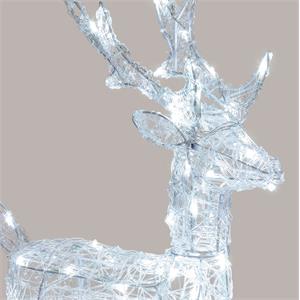 RENNA NATALIZIA LUMINOSA 3D 65CM - 80 DUAL LED - LUCE BIANCO CALDO + BIANCO in Natale