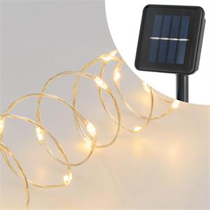 CATENA LUMINOSA SOLARE - 200 MICROLED BIANCO CALDO - 20 MT in Natale